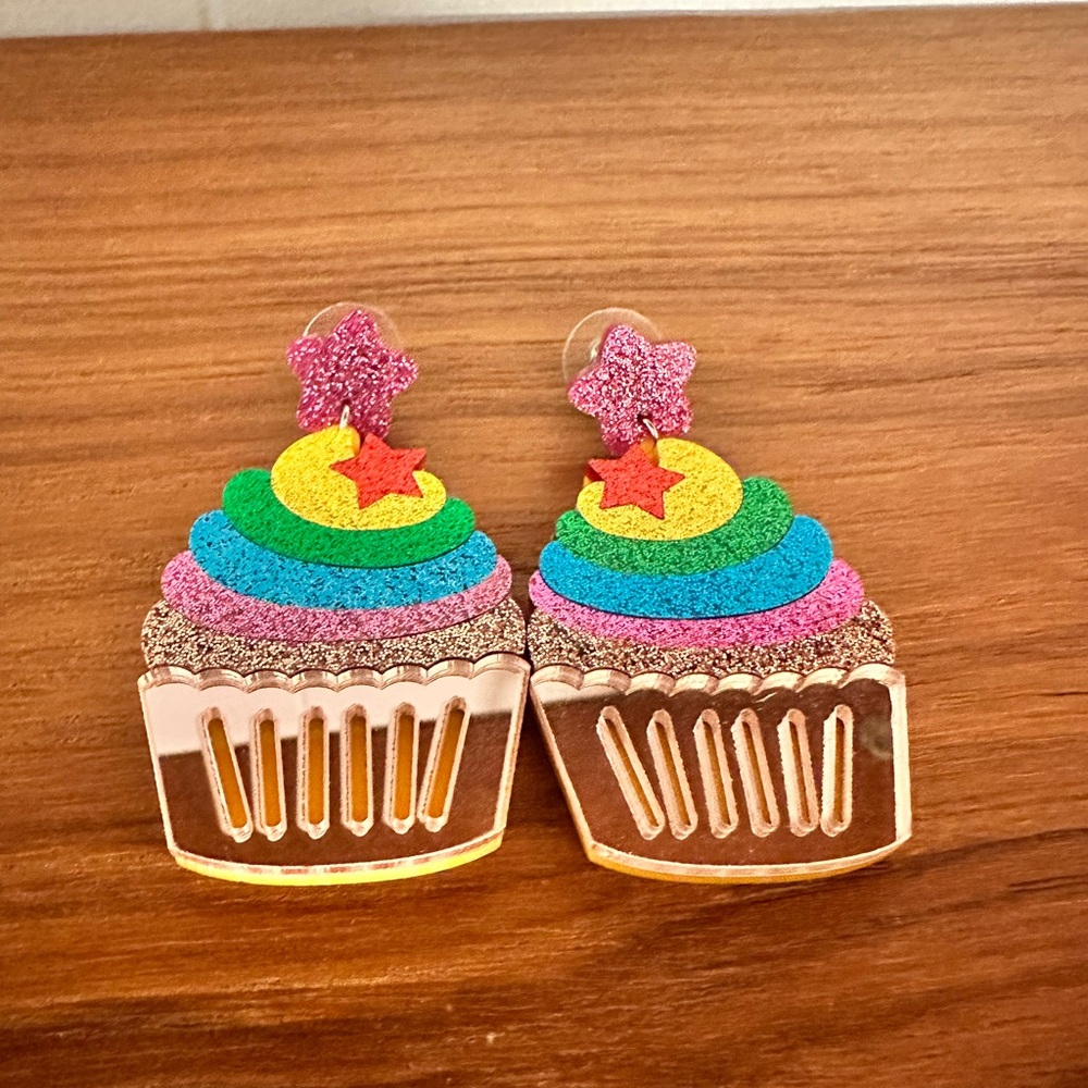 Colorful Pixar Cupcake Earrings